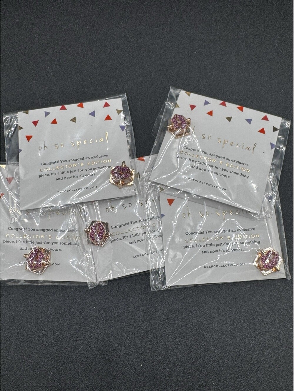 Keep Collective Pave Kiss Rose Gold Charm Lot Of 5 Collector’s Edition